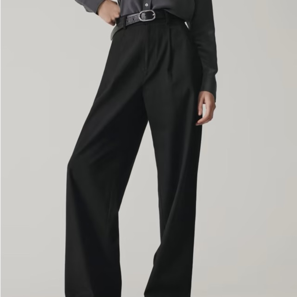 Everlane High Waisted Drape Trouser Dress Pant Black